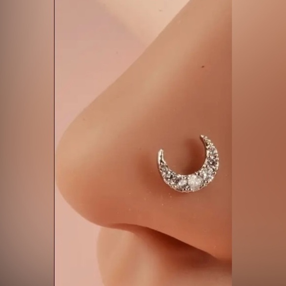 Celestial Moon Diamond Nose Ring